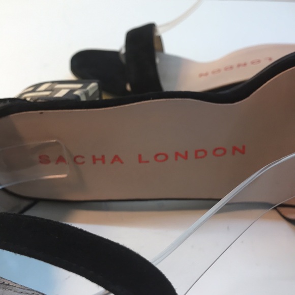 Sacha London Black Suede Sandals with Multi-color Heel Size 7 - Picture 11 of 12